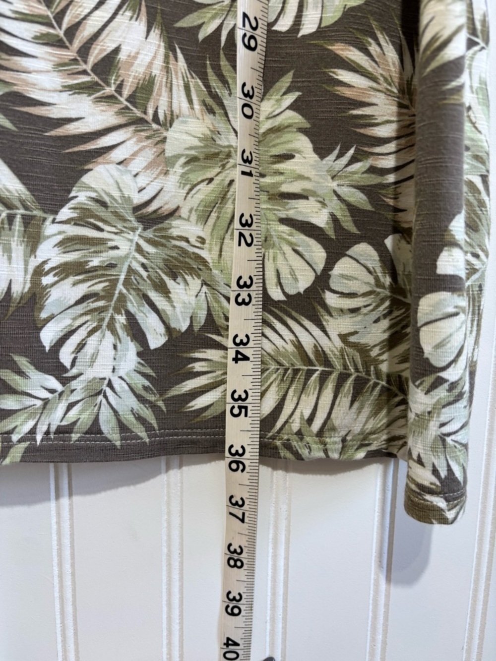 J. Jill Tropical Palm Print Maxi Skirt A-Line Stretch Brown Green M - Picture 9 of 9